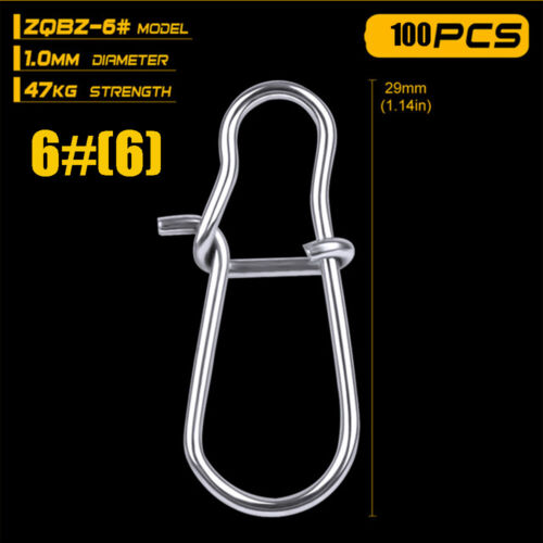Stainless Steel Durable Fishing Hanging Snap Connector Fast lock  Barrel Swivel