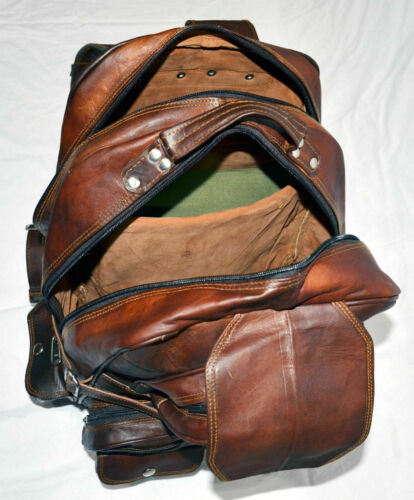 New Genuine Vintage Men's Leather Backpack Bag Satchel Briefcase Laptop Bag 