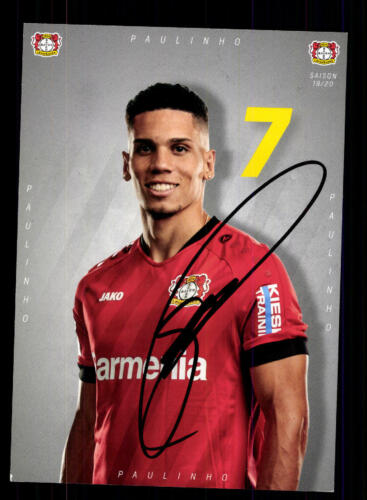 Paulinho Autogrammkarte Bayer Leverkusen 2019-20 Original Signiert
