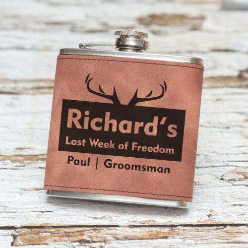 UK Exclusive Seller! Personalised Brown//Black Hip Flask Engraved Free!!