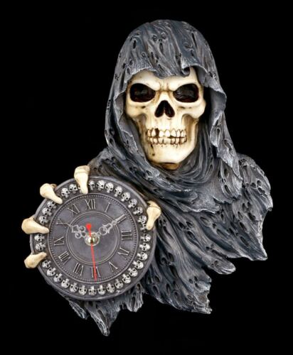 Deine Stunde ist gekommen Wanduhr Reaper Gothic Skelett Sensenmann Uhr 