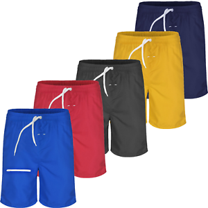 Mens Swim Elasticated Shorts Beach Summer Mesh Lined Zip Pockets 