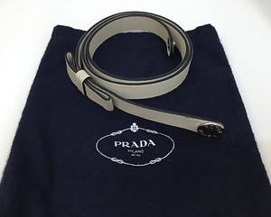 Prada Leather Belt Bone Bow Silver Metal \u0026quot;Prada\u0026quot; Snap Size Small ...  