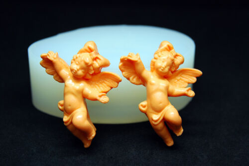 2 Baby Angels Silicone Chocolate Mold Polymer Clay Jewelry Melting Wax Resin