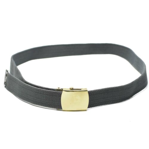 Canvas army military casual grey belt with gold buckle unisex military surplus