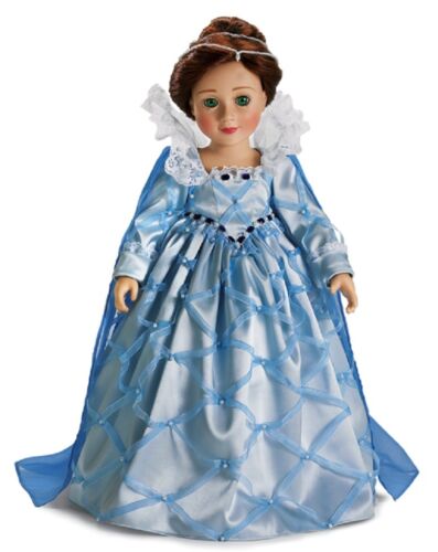 Doll Clothes SLIM 18" Elizabethan Ball Gown Dress Blue Satin 18" Slim Doll 
