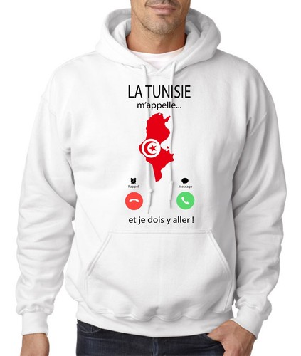 Sweat à capuche HOMME LA TUNISIE M/'APPELLE...