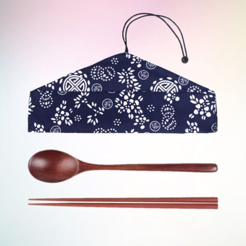 Palillos de madera y Cucharas Set Vajilla de estilo japonés hecho a mano para casa Trav 