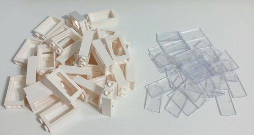 Brand New 30 Pcs 1x2x3 White Window Trans Clear Glass Compatible with