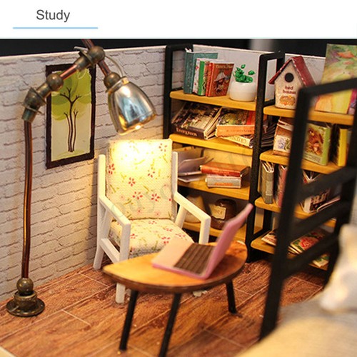 Kids 3D Wooden Puzzle Dollhouse Children Doll Wood House Puzzle Educational