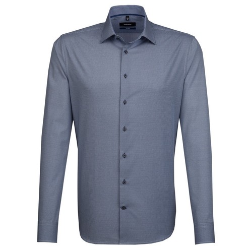 Seidensticker Uomo camicia manica lunga tailored Blu Bianco Struttura 246240.14