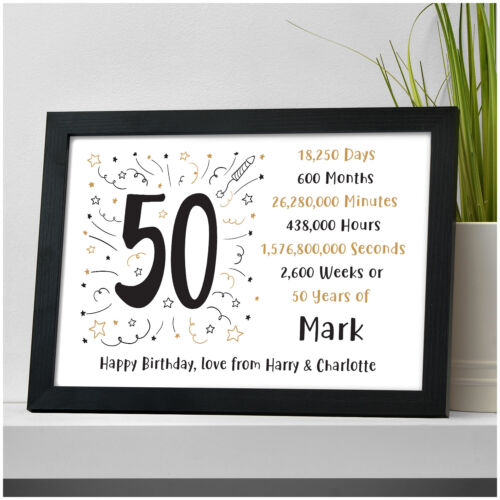 PERSONALISED 21st 30th 40th 50th 60th 70th Birthday Gifts for Him Her Dad Mum