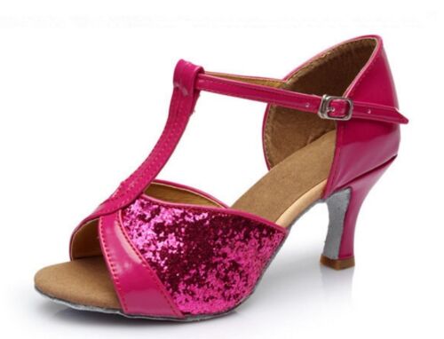 Womens Party Sequins Heels Prom Salsa Waltz Latin Tango Ballroom Dancing Shoes