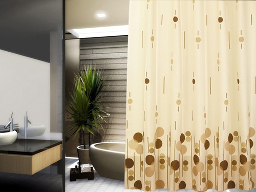 EDEL Textil Duschvorhang 120 x 200 cm Hell und Dunkel BEIGE BRAUN inkl Ringe