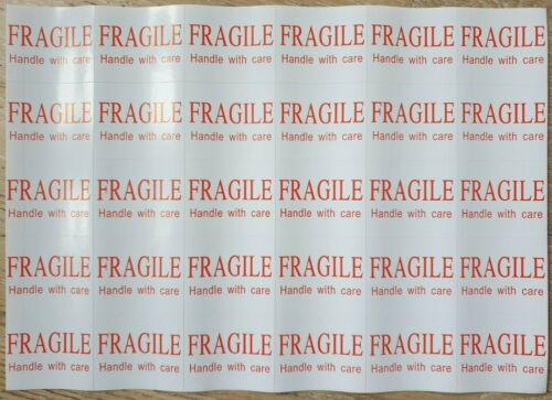 1 A4 Sheets UK Handle With Care Labels Small Stickers 30 FRAGILE 