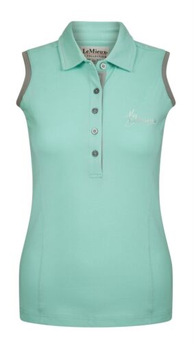My LeMieux Sleeveless Polo Shirt Technical Wicking Stretch Top