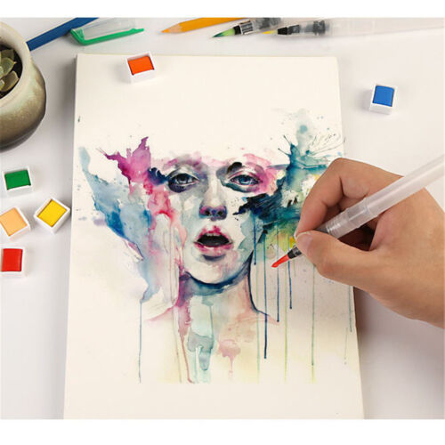 6Pcs Recargable Color de agua suave Cepillo de Pintura Marcador Acuarela Dibujo Bolígrafo