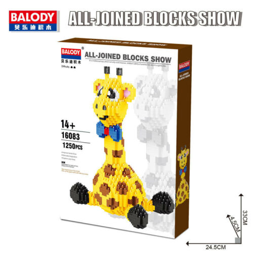 Bausteine Gebäude gelb Giraffe Modell Figur  Mini Spielzeug Geschenk OVP 