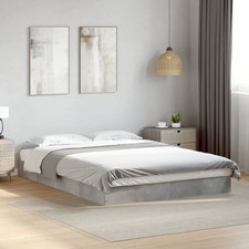 WALPLUS Bed Frame without Mattress Concrete Grey 140x200 cm