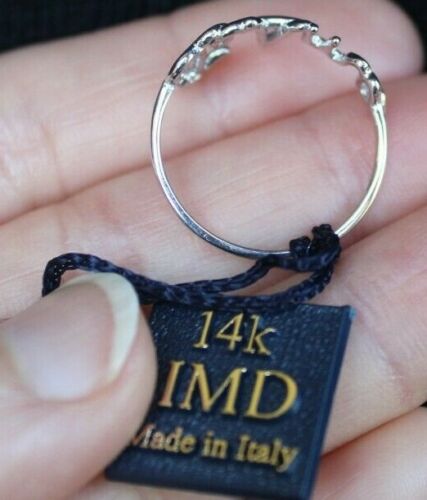 Details about   14k Italian White Gold "Te Amo" Spanish Love Script Ring Made in Italy Size 7 