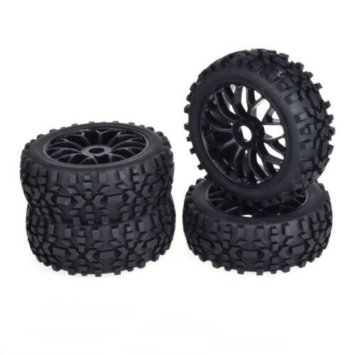 4pcs 17mm Hub Tires Set Tyre Wheel Rim for 1//8 Off-Road RC Car Buggy KYOSHO HSP