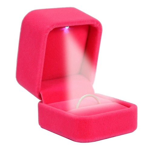 1 Boîte à Bijoux Coffret+lumière LED Cadeau Bague Boucle d/'oreille 5x6cm