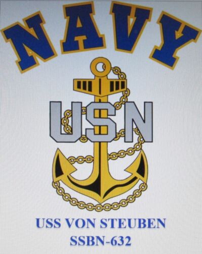 SUBMARINE  NAVY W/ ANCHOR* SHIRT USS VON STEUBEN   SSBN-632 