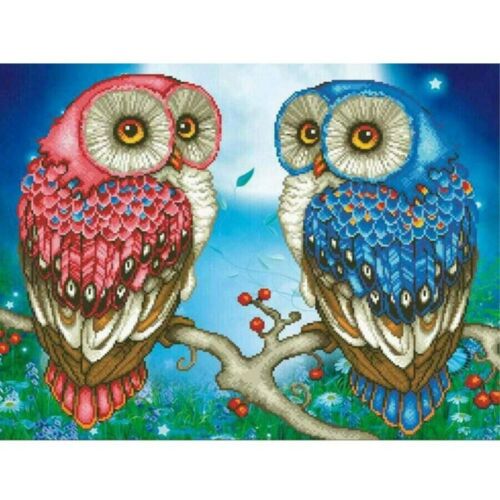 5D DIY Diamond Painting Mosaic Full Drill Cross Stitch Kits Double Owls Decors 
