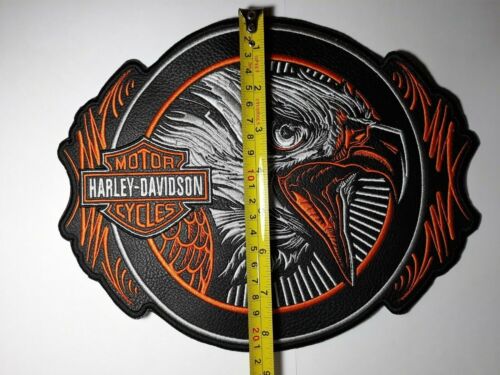 harley davidson liberty eagle embroidered patch 1pc is imitation leather fabric