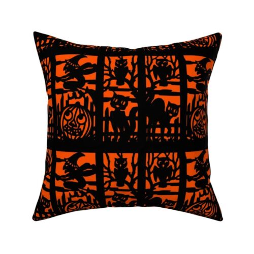 Silhouette Halloween Cats Throw Pillow Cover w Optional Insert by Roostery 