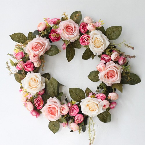 35cm Artificial Rose Flower Wreath Door Hanging Peony Garland WeddingHome Decor