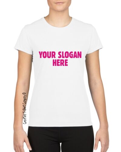 PERSONALISED WITH YOUR SLOGAN XXXX ANY TEXT Christmas Present T-SHIRT SIZES 8-16 