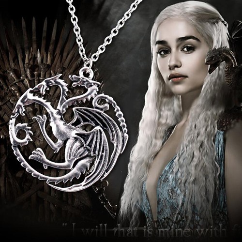 Game of Thrones Daenerys Targaryen Dragon Necklace Khalessi Sigil Pendant Chain