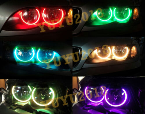 RGB Halo Rings For Dodge Challenger 2008-2014 car headlight LED lights angel Eye