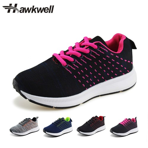 Hawkwell Kids Running Shoes Boys Girls Breathable Lace Up Athletic Knit Sneakers
