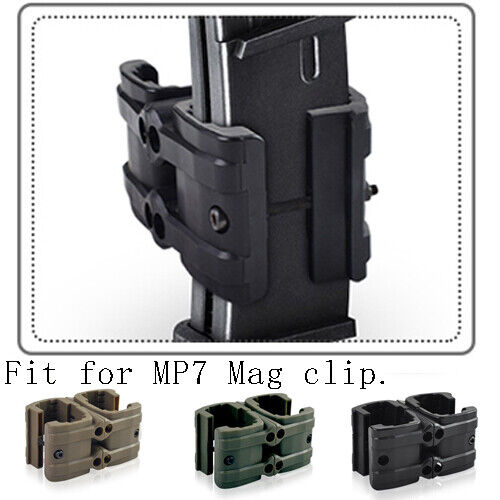 Tactical Dual Double Mag Clip Parallel Pouch Multipled Magazine Mount Holder