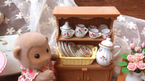 15 Dollhouse Miniature Porcelain Kitchen Dinnerware Coffee Tea pot Cup set 1:12