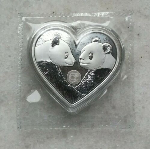 China 2019 Valentine/'s Day Heart Love Panda 25g Silver Medal