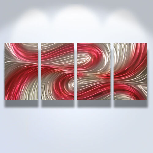 Abstract Metal Wall Art- Contemporary Modern Decor Original Echo in Red