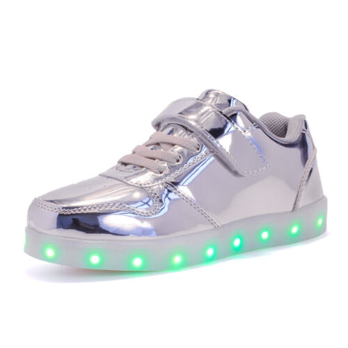 Boys Girls Kids Led Light Up Shoes Luminous Flashing Trainers Sneakers Gift Size 