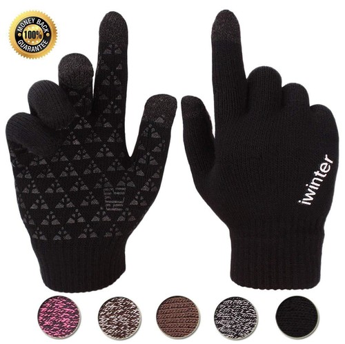 Christmas Winter Touchscreen wool Gloves for Women Men Knit Lined Texting Warm g