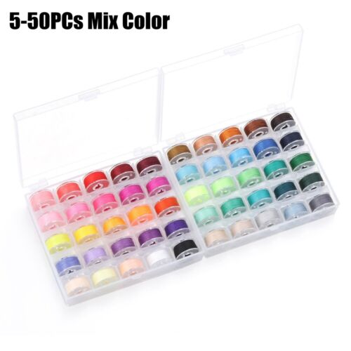 72Pcs Colorful Sewing Thread Set with Plastic Bobbins Sewing Machine Spools Case