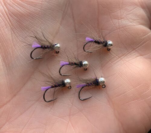 5 Purple Tag Barbless Jig Hook Size 16  Silver Tungsten 3.0mm
