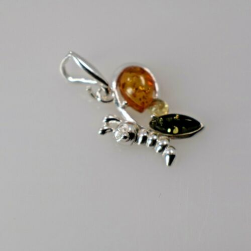 Details about  / Natural Multi-Color BALTIC AMBER Butterfly Pendant 925 STERLING SILVER #3736