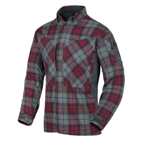 Helikon-Tex MBDU Flannel Shirt Ruby Plaid Tactical Outdoor Freizeit Hemd 