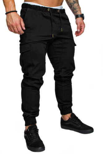 Fashion Mens Cuffed Chinos Jeans Denim Trousers Joggers Combat Military Pants