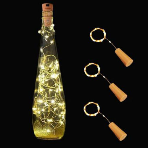Wine Bottle Fairy String Lights 10//20LED Battery Cork For Party Christmas UK JS