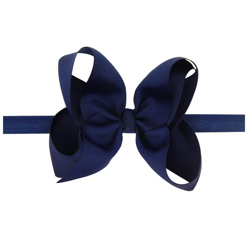 Baby Kids Girls Bowknot Flower Ribbon Elastic Hair Bands Solid Bow Headbands Lot