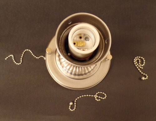 Steel Bead Chain Ceiling Light Fixture Hardware Set For 3 Hole Glass Shade #510S