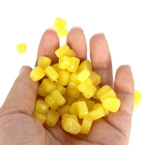 11mm 50X Corn Smell Carp Fishing Bait Soft Silicone Floating Plastic Bait Y U2C1